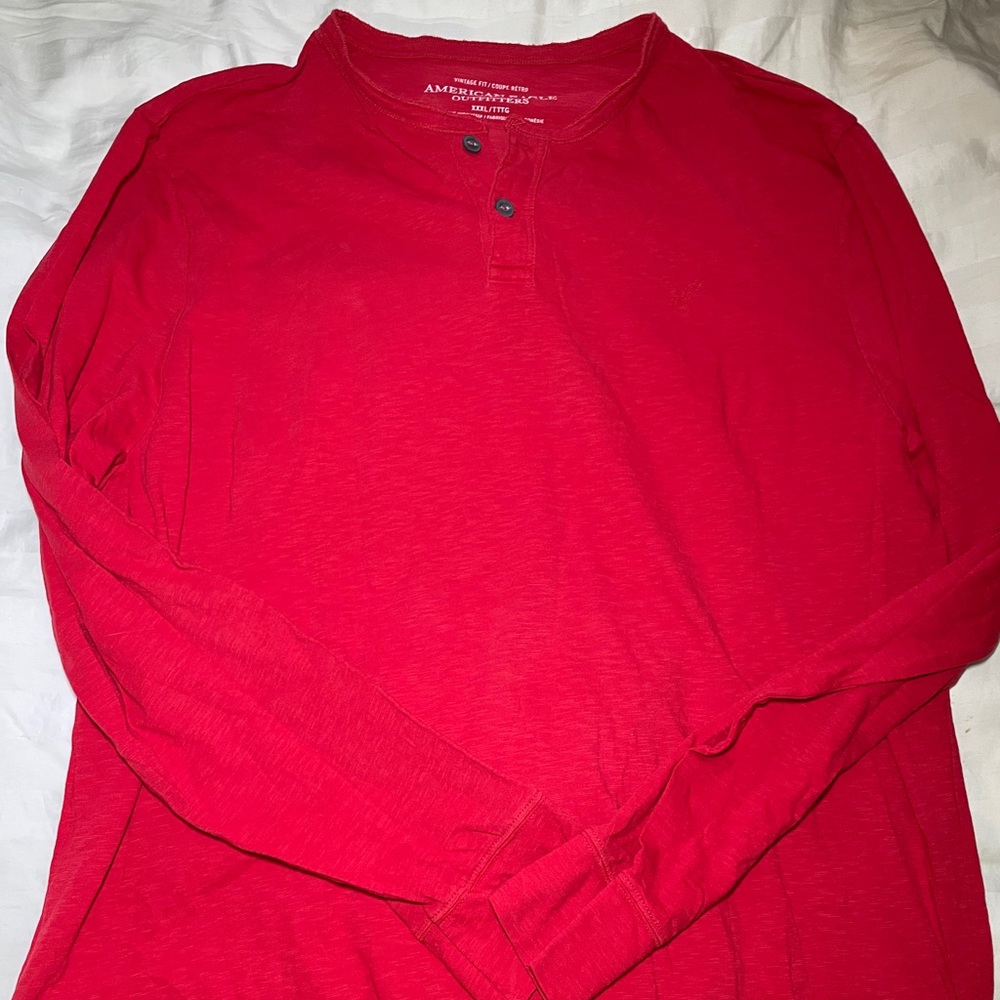 American Eagle Men’s Long Sleeve Henley T Shirt